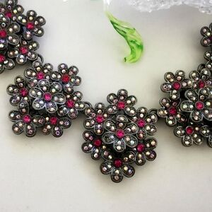 Joan Rivers Vintage Hot Pink Flower Necklace